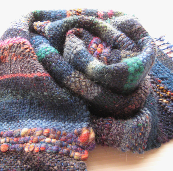 毛糸の手織りマフラー213 7枚目の画像