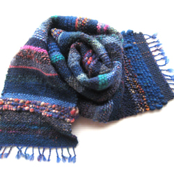 毛糸の手織りマフラー213 2枚目の画像