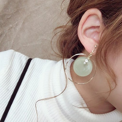 3color big hoop pierce/earring(Olive) 3枚目の画像