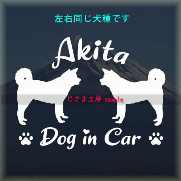 【同一犬種】　かわいい愛犬2頭飼い『Dog　in　Car』シルエットステッカー 1枚目の画像