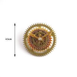 歯車時計のアンティークブローチ 7枚目の画像