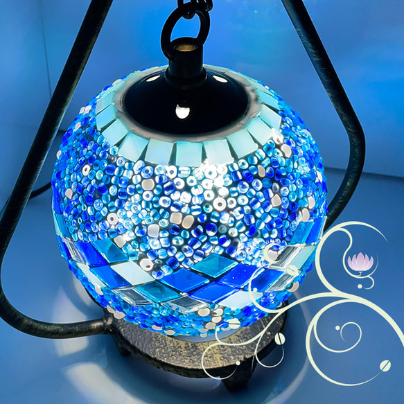 トルコモザイクランプ S （オリジナルデザインガラステーブル