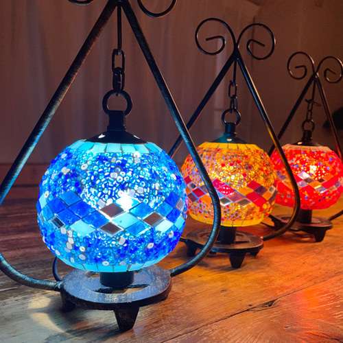 トルコモザイクランプ S （オリジナルデザインガラステーブルランプ