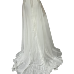 シフォンウエディングドレス　フリーツドレス　スレンダータイプ　シンプル　ケープ 4枚目の画像