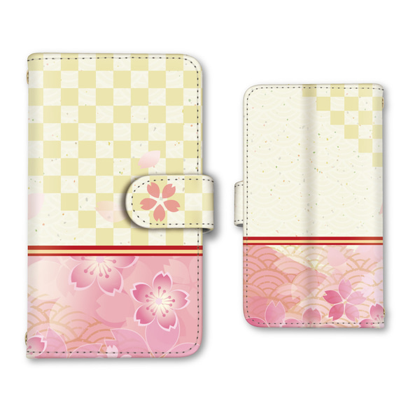桜 スマホケース 手帳型ケース iPhoneケース 携帯ケース ミラー カード収納 iPhone14 1枚目の画像