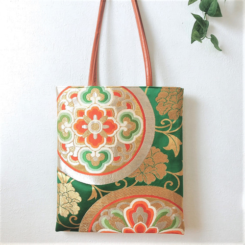 正絹 袋帯リメイク 刺繍 鳳凰 A4サイズが入ります トートバッグ 絹遊びcarune 通販｜Creema(クリーマ) 14931794