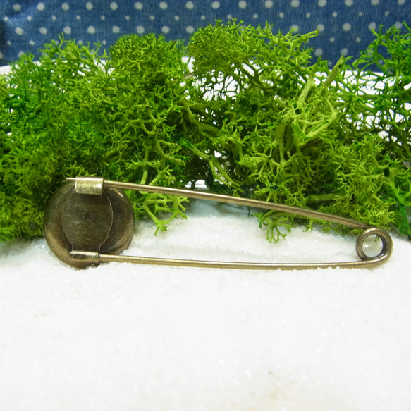 ストールピン ブローチピン パーツ キルトピン かぶとピン 皿付き　 2枚目の画像