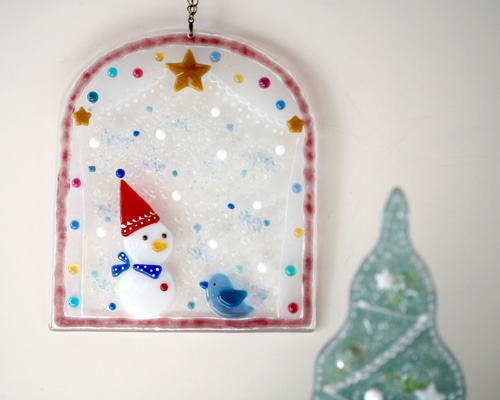 ハンドメイド　オーダー受付ページ　　♡雪だるまとわんこ　パネル♡ ハンドメイド オーダー受付ページ ♡雪だるま×犬 パネル♡