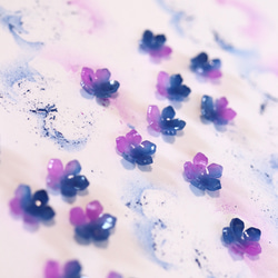 【特色】夜空*星月耳環/耳環，花朵，藍色，紫色 第14張的照片