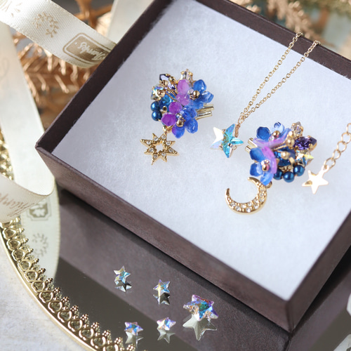 KENZO 月と星のデザイン ネックレス イヤリングセット （63） 輝く星の