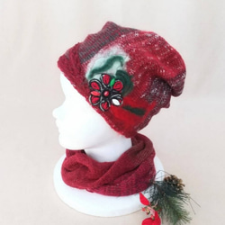 クリスマスカラーのニット帽 7枚目の画像