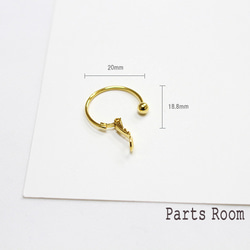 [2 件] 扭環一觸式耳套耳環 [金色] -mt-3819 第4張的照片