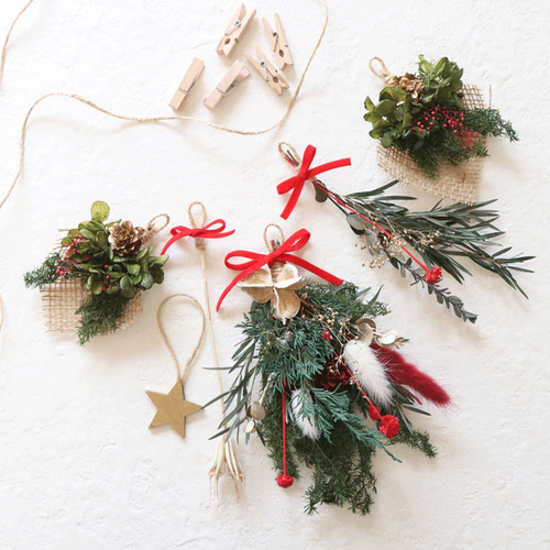 SALE☆クリスマスガーランド◇ドライフラワースワッグ<2022