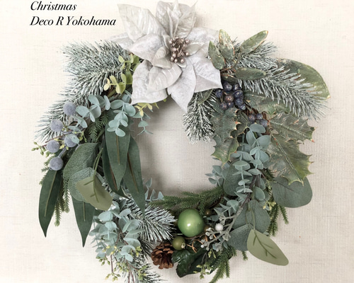 商品名【麗】ゆきこ♥ローズとポインセチアの花束風クリスマスフラワーリース 商品名【麗】ゆきこ♥ローズとポインセチアの花束風クリスマス