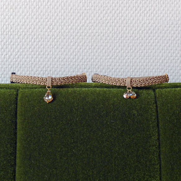 猫の首輪　トリミングブレード　V⑥　サンドベージュ 1枚目の画像