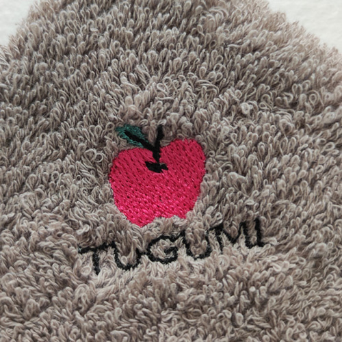 名入れ】刺繍ミニハンドタオル りんご ハンカチ・手ぬぐい まる 通販