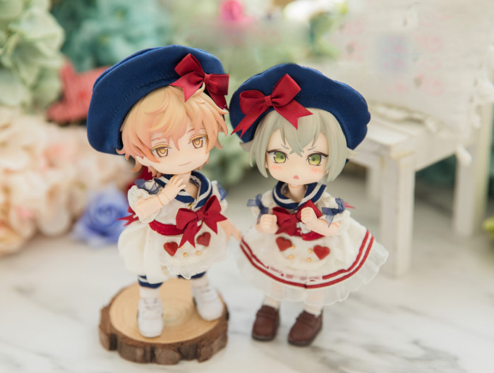 服 BJD サロペット オビツ11 1/12サイズ 色彩格子