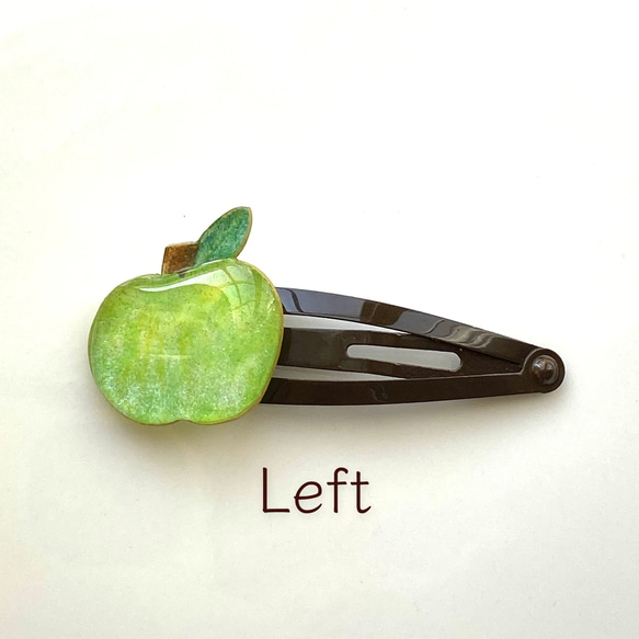 左右の向きが選べるパッチンピン ◇赤りんご◇ 4枚目の画像