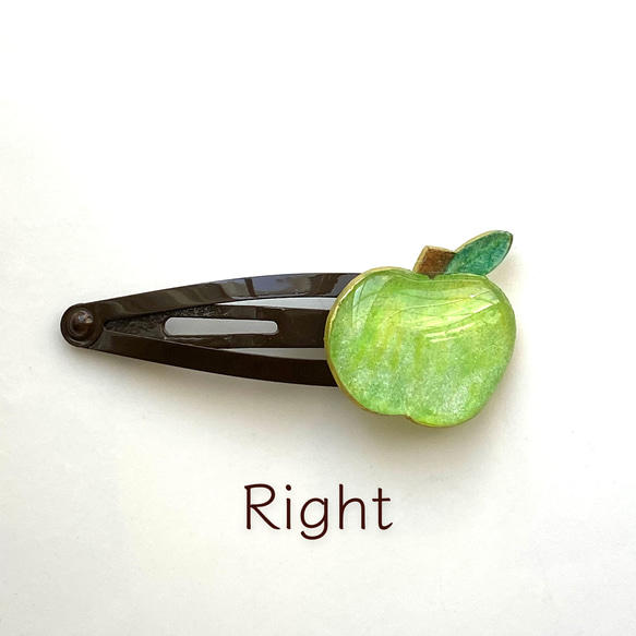 左右の向きが選べるパッチンピン ◇赤りんご◇ 5枚目の画像