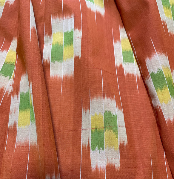 ［SALE］オレンジウール紬のギャザーフレアスカート 12枚目の画像