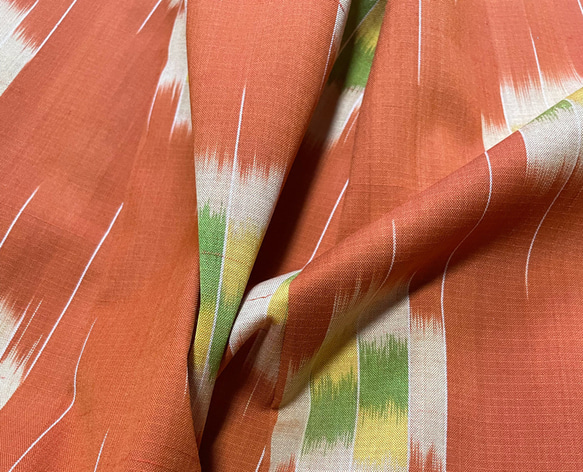 ［SALE］オレンジウール紬のギャザーフレアスカート 10枚目の画像