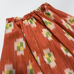［SALE］オレンジウール紬のギャザーフレアスカート 8枚目の画像