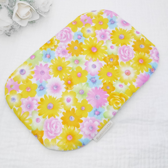 8重ガーゼハンカチ♡カラフルフラワー＊15×21センチ＊Fluffy gauze handkerchief 2枚目の画像