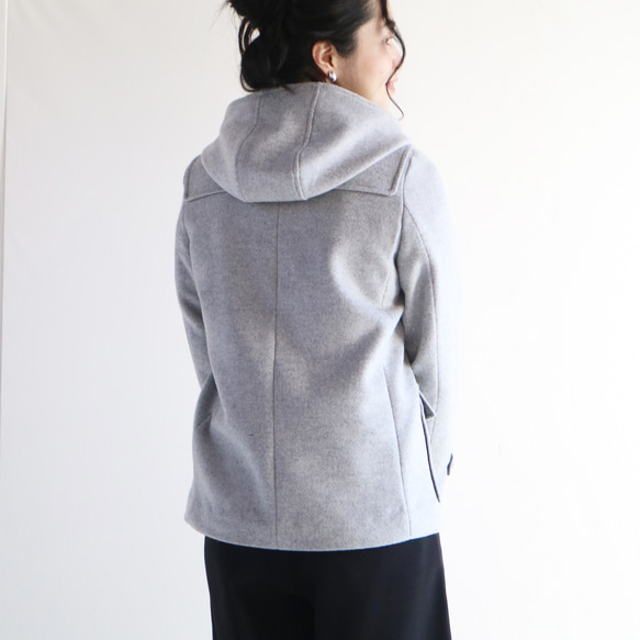 冬季【淺灰色】羊毛短版粗呢大衣♥ 第4張的照片