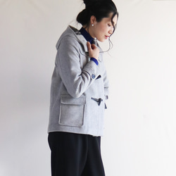 2023新品【淺灰色】羊毛材質短版粗呢大衣♥ 第5張的照片