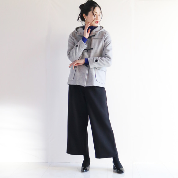 冬季【淺灰色】羊毛短版粗呢大衣♥ 第3張的照片