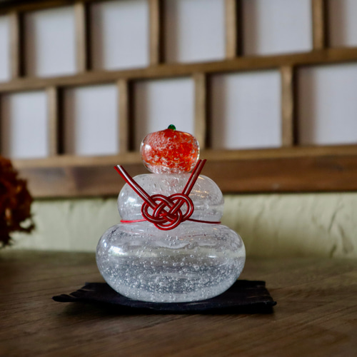 沖縄　琉球ガラス村鏡餅　Okinawa インテリア　正月 沖縄琉球ガラス村鏡餅Okinawa インテリア正月