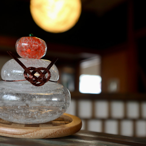 硝子の鏡餅【沖縄・琉球ガラス】 《鏡餅》 その他インテリア雑貨 硝子