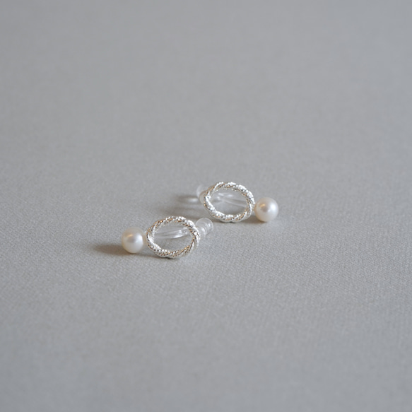 ●環形珍珠非穿孔耳環（TM-E237C、TM-E238C） 第4張的照片