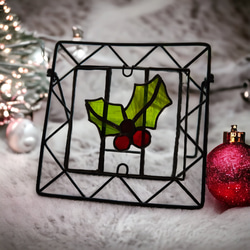 ステンドグラスパネル　クリスマス置物　ミニオブジェ　クリスマスデコレーション　インテリア雑貨　送料無料 3枚目の画像