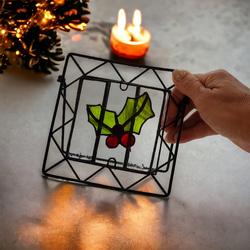 ステンドグラスパネル　クリスマス置物　ミニオブジェ　クリスマスデコレーション　インテリア雑貨　送料無料 9枚目の画像