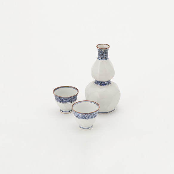 京焼 清水焼 山本壹楽 壹楽窯 渕小紋 徳利 ぐい呑み 酒器 おちょこ  