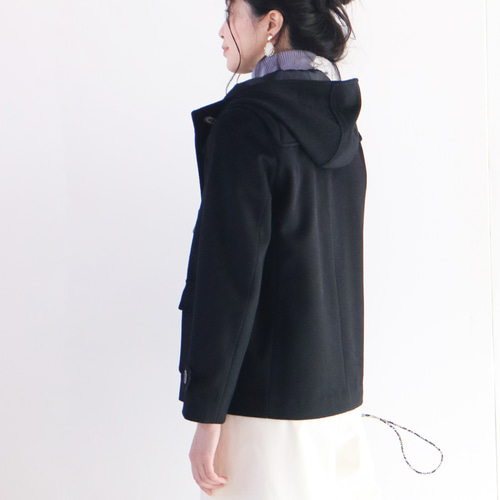 冬【ブラック】ウール素材ショート丈ダッフルコート♥ コート 冬【ブラック】ウール素材ショート丈ダッフルコート♥ コート