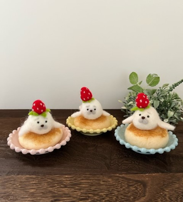 羊毛フェルト ごまちゃんパンケーキの置物 現品限り 羊毛フェルト 