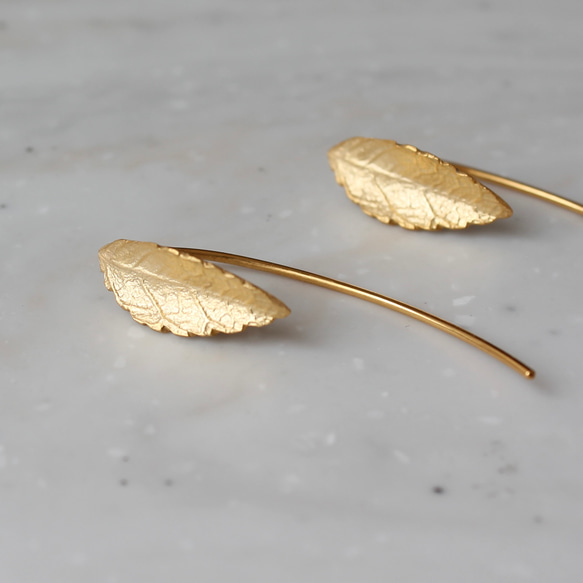 山茶屬樹葉造型耳環 第2張的照片
