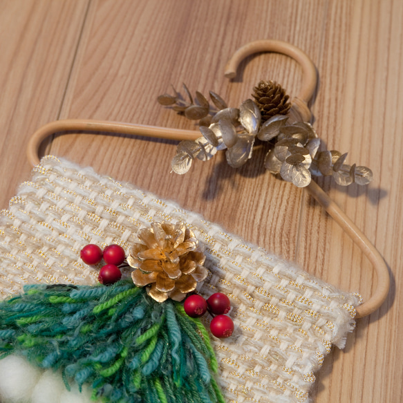 【E】手織りクリスマスツリー 2枚目の画像