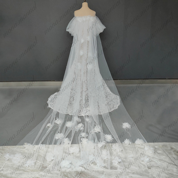 オフショルダー スレンダーライン ウェディングドレス 二次会 結婚式ドレス 537 3枚目の画像