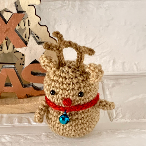 サンタクロース・トナカイ☆編みぐるみ2点セット ☆受注制作