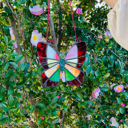 宙を舞う蝶のステンドグラスランプ 2 スタンドライト・テーブルランプ