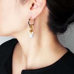 Born From Rock✩フープピアス オニキス バロックパール