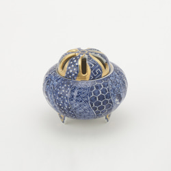 絶品！清水焼香炉★手描きオーダー発注品◆黒地×月下美人 絶品！清水焼香炉☆手描きオーダー発注品◇黒地×月下美人