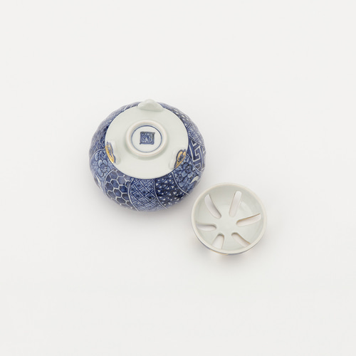 絶品！清水焼香炉★手描きオーダー発注品◆黒地×月下美人 絶品！清水焼香炉☆手描きオーダー発注品◇黒地×月下美人