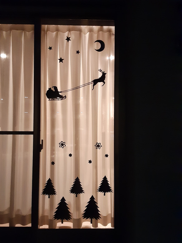 クリスマスの窓の飾り・壁面(送料無料) 1枚目の画像