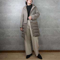送料無料】 2WAY 簡単着こなし 切り替えダウンコート ブラウン コート