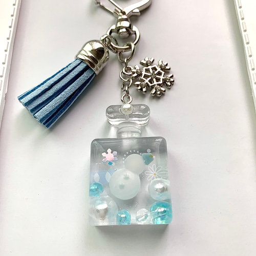 snowman＊香水ボトルキーホルダー BLUE キーホルダー miasnow..y