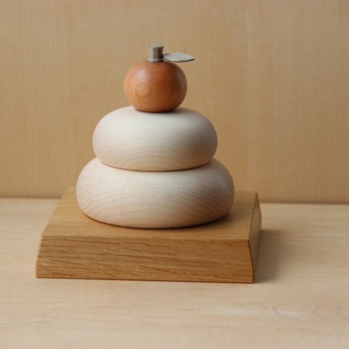 令和5年2月初旬頃納品 木の鏡餅 箱付き 大サイズ 鏡餅 北の小さな工房